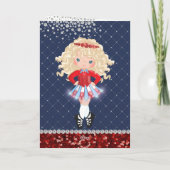 アイリッシュパーソナライズされたダンスブロンドガール誕生日 カード (裏面)