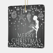 アイリッシュパーソナライズされたダンスメリークリスマス セラミックオーナメント (左)