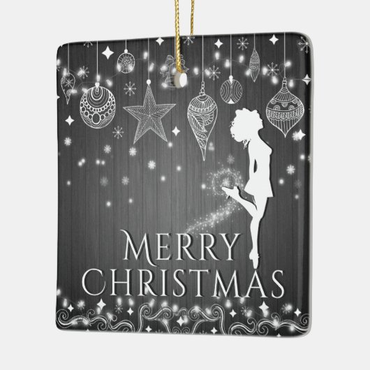 アイリッシュパーソナライズされたダンスメリークリスマス セラミックオーナメント (左)