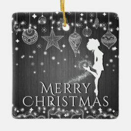 アイリッシュパーソナライズされたダンスメリークリスマス セラミックオーナメント