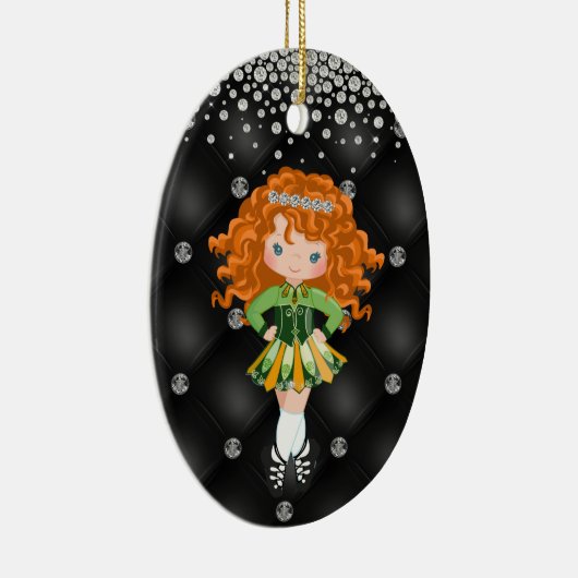 アイリッシュパーソナライズされたダンスレッドヘッドガールクリスマス セラミックオーナメント (右)