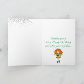 アイリッシュパーソナライズされたダンスレッドヘッドガール誕生日 カード (内部)