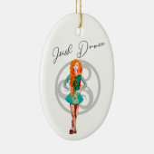 アイリッシュパーソナライズされたダンス懸命シューズケルト結び目模様 セラミックオーナメント (右)