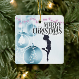 アイリッシュパーソナライズされたダンス懸命シューブルークリスマス セラミックオーナメント