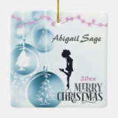 アイリッシュパーソナライズされたダンス懸命シューブルークリスマス セラミックオーナメント (裏面)