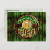 アイリッシュパーソナライズされたパブサインセントパトリックの日 ポストカード (正面/裏面)
