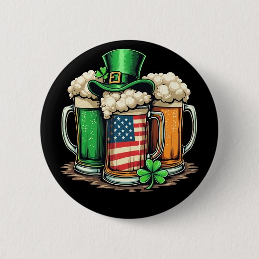 アイリッシュビアアイルランドSt patricks day飲みパーティー 缶バッジ (正面)