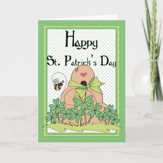アイリッシュビーハイブwミツバチHappy St. Patrick's Day Card カード (正面)