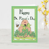 アイリッシュビーハイブwミツバチHappy St. Patrick's Day Card カード (黄色い花)
