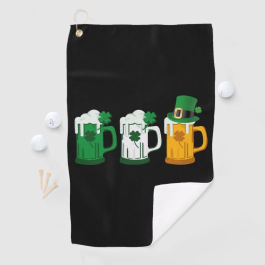 アイリッシュビールアイルランド国旗St patricks day・レプラシャン ゴルフタオル (インサイチュ)