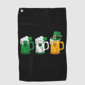 アイリッシュビールアイルランド国旗St patricks day・レプラシャン ゴルフタオル (正面)