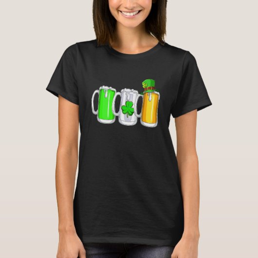 アイリッシュビールアイルランド国旗St pattys dayメンウィメンズSh Tシャツ (正面)
