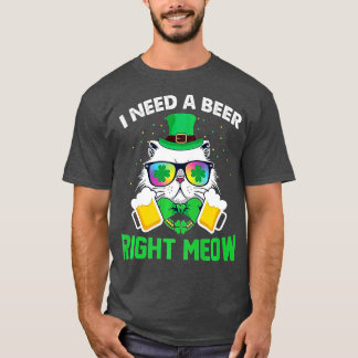 アイリッシュビールキャットSt patricks day飲みおもしろい前 Tシャツ