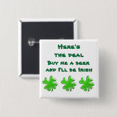 アイリッシュビールシャムロックボタン 缶バッジ (正面&裏面)