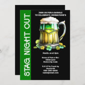 アイリッシュビールマグ3Dシャムロックブラック金ゴールドグリーン 招待状 (正面/裏面)