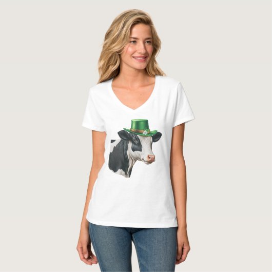 アイリッシュファームハウス | St Patrick's Day Cow T-Shirt Tシャツ (正面フル)