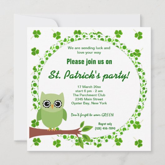 アイリッシュフクロウ 招待状 (正面)