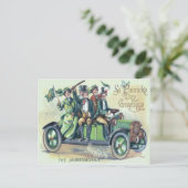 アイリッシュフラッグシリーラーググリーンカーシャムロック ポストカード (スタンド正面)