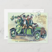 アイリッシュフラッグシリーラーググリーンカーシャムロック ポストカード (正面/裏面)
