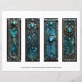 アイリッシュブックマーク、ターコイズシルバーケルトのブックマーク (裏面)