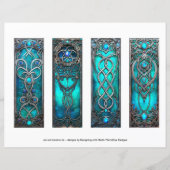 アイリッシュブックマーク、ターコイズシルバーケルトのブックマーク (正面)