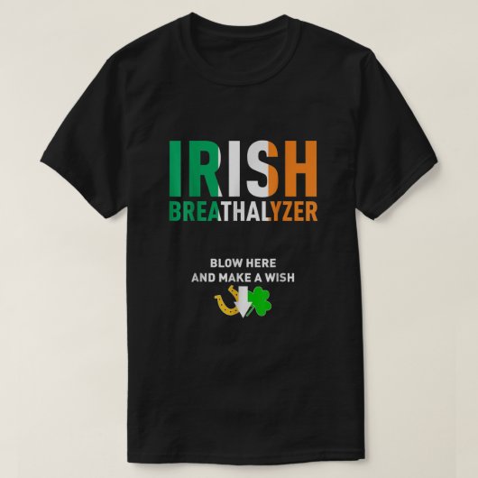 アイリッシュブレサリ吹ーザーここSt patricks dayドリンク Tシャツ (デザイン正面)