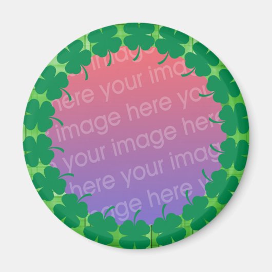 アイリッシュプレイド4葉クローバー写真フレーム マグネット (正面)