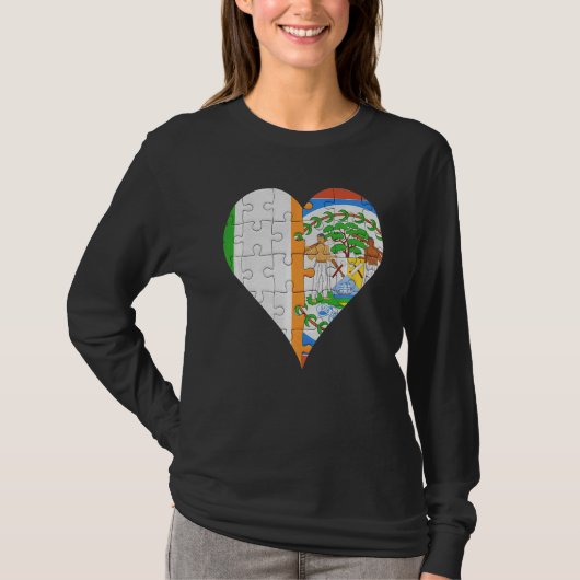 アイリッシュベリーズ国旗のハート Tシャツ (正面)