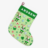 アイリッシュホリデーギフト ラージクリスマスストッキング (正面 (吊り時))