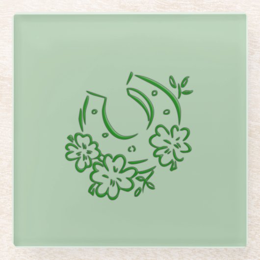 アイリッシュホースシュー ガラスコースター (正面)