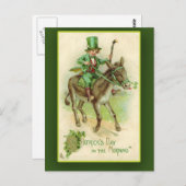 アイリッシュボーイズオンドンキーセントパトリックの日刺入り ポストカード (正面/裏面)