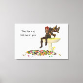 アイリッシュボーイフェアリーオンマッシュルームキャンバス印刷 キャンバスプリント (正面)