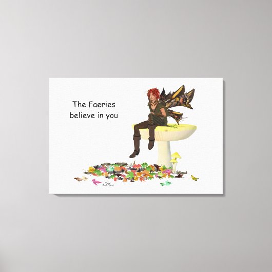 アイリッシュボーイフェアリーオンマッシュルームキャンバス印刷 キャンバスプリント (正面)