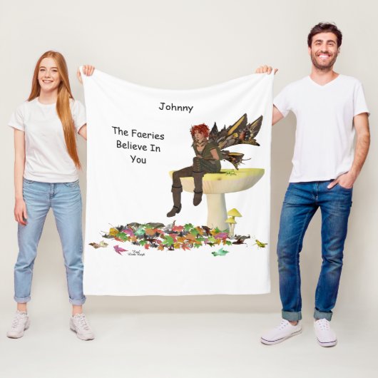 アイリッシュボーイフェアリーオンマッシュルームフリースブランケット フリースブランケット (インサイチュ)