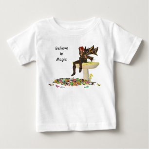 アイリッシュボーイフェアリーオンマッシュルームベビーTシャツ ベビーTシャツ