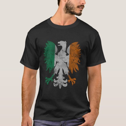アイリッシュポーランドイーグル国旗 Tシャツ (正面)