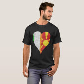 アイリッシュマケドニア国旗のハート Tシャツ (正面フル)