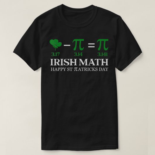 アイリッシュマスSt patricks dayパイ日教え数 Tシャツ (デザイン正面)