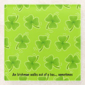 アイリッシュマンが時々シャムロックからバーを歩き出す ガラスコースター (正面)