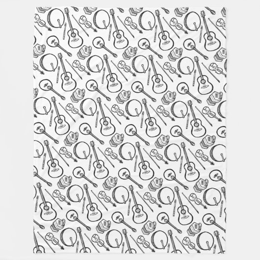 アイリッシュミュージック楽器フリースブランケット フリースブランケット (正面)