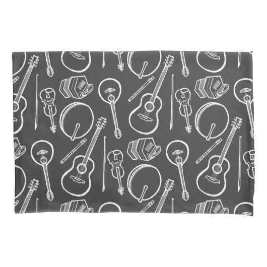 アイリッシュミュージック楽器独身のズピローケース標準 枕カバー (正面)