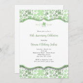 アイリッシュモダン記念日パーティー招待状とクローバー 招待状 (正面/裏面)