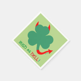 アイリッシュユニークジグダンスを行う踊りシャムロック スタンダードカクテルナプキン