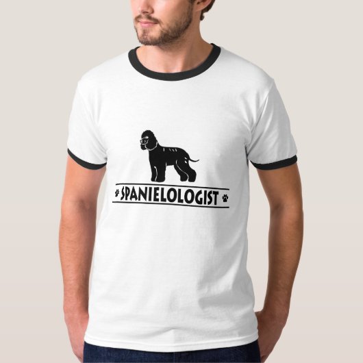 アイリッシュユーモアのあるウォータースパニエル犬 Tシャツ (正面)