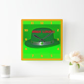 アイリッシュラッキーウォールクロック スクエア壁時計 (ホーム)