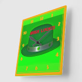 アイリッシュラッキーウォールクロック スクエア壁時計 (傾斜)