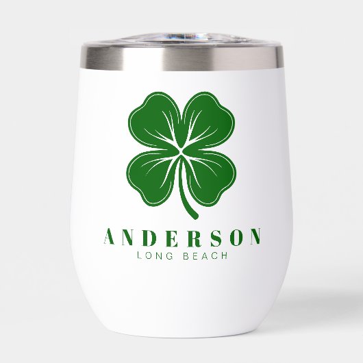 アイリッシュラッキーフォーグリーンリーフクローバー名付き (正面)