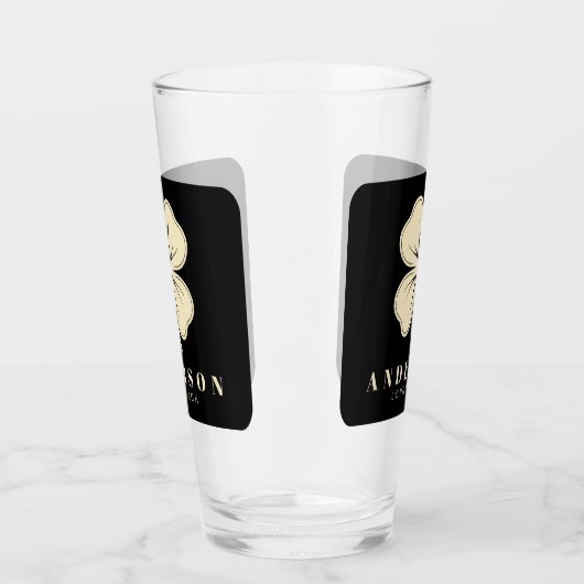 アイリッシュラッキーフォーリーフクローバー名黒点 タンブラーグラス (左)