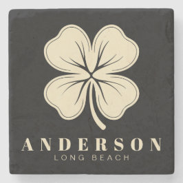 アイリッシュラッキーフォーリーフクローバー（名前はブラック） ストーンコースター