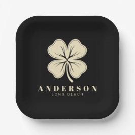 アイリッシュラッキーフォーリーフクローバー（名前はブラック） ペーパープレート